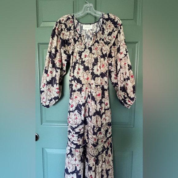 ❤️ THE GREAT FLOWY DAISY FLORAL COTTON MIDI DRESS BALLOON SLEEVES PEASANT BOHO - Picture 3 of 10